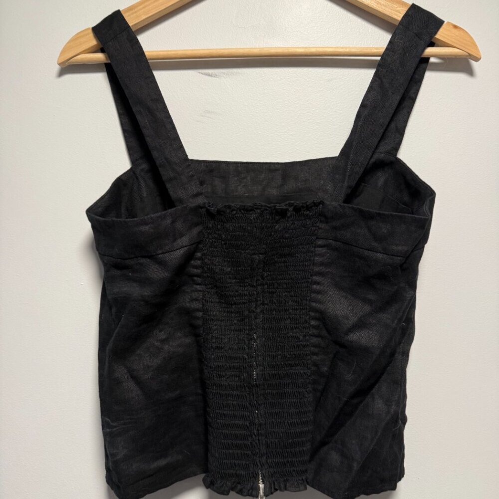 Quince 100% European Linen Fitted Tank Small Black NWT - Picture 9 of 9